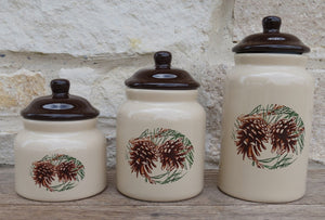 "Pinecone" Western 3-Piece Canister Set