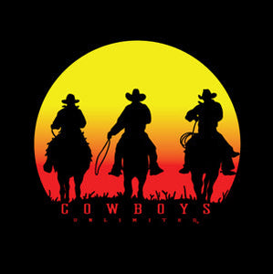 "Sunset" Cowboys Unlimited Adult T-Shirt - Front Print Only