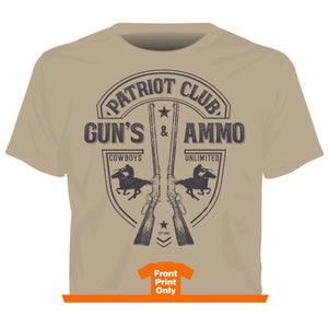 "Guns & Ammo" Cowboys Unlimited Adult T-Shirt