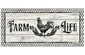 Farm Life Dark Whitewash Rug 20" x 44"