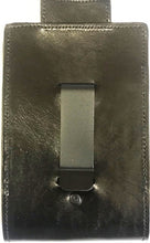 Load image into Gallery viewer, Western Hand Tooled Leather Cell Phone Holder Black &amp; Natural - Holds Up to 6-1/2&quot; Tall