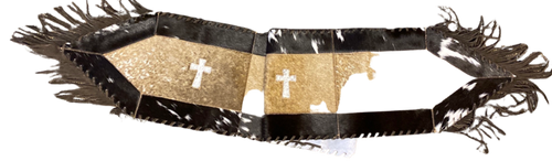 Western Brazilian Cowhide Cross Table Runner - 5'
