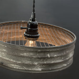 Sifter Grey Pendant Lamp - 12"