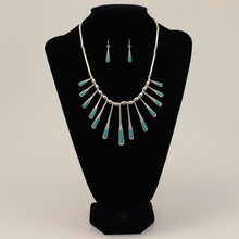 Load image into Gallery viewer, Silver Strike Necklace and Earring Set with Silver Paddle Dangles