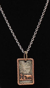 Silver Strike Men's Necklace with Praying Cowboy