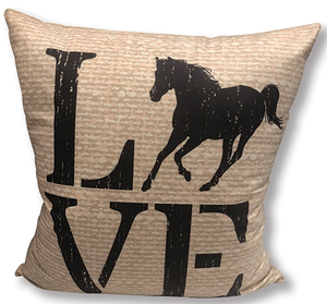 "Horse Love" Western Accent Pillow
