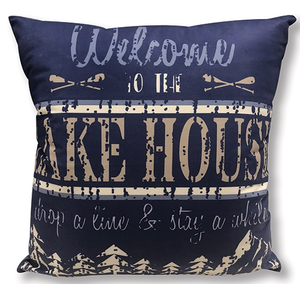 "Welcome To The Lake House Rules" Accent Pillow