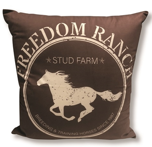 "Freedom Ranch Brown" Western Accent Pillow