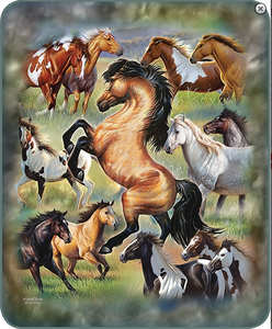 "Horse Collage" Medium Weight Blanket