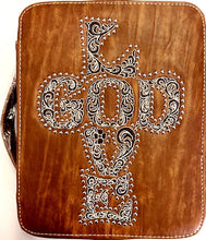 Load image into Gallery viewer, Western Bible Cover with Embroidered LOVE GOD - Choose From 2 Colors!