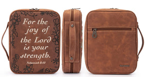 "The Joy of the Lord" Western Bible Cover Brown