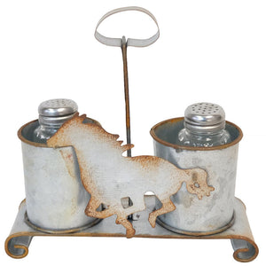 Salt & Pepper Holder - Metal Horse
