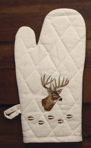 "Deer" 100% Cotton Embroidered Oven Mitt