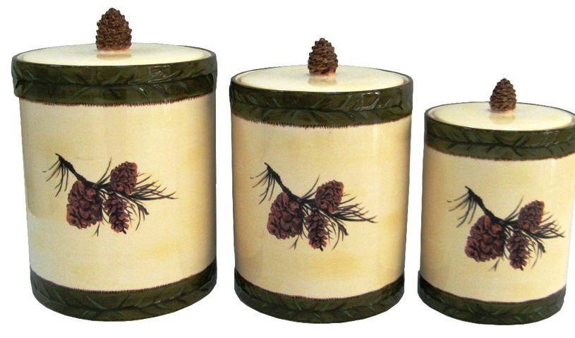 Pine Cone 3-Piece Canister Set