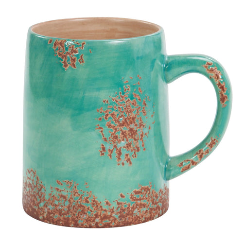 Vintage Western Themed Coffee Mug Cup Natural Colors Tea Horses Latte  Cowboy EUC