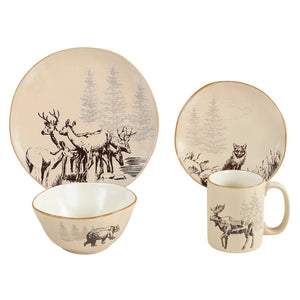 "White Pine" 16-Piece Ceramic Dinnerware Set