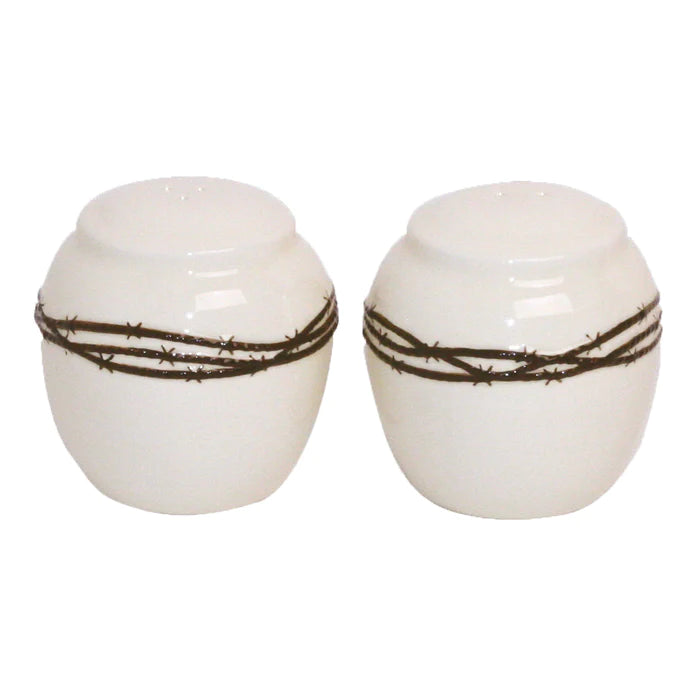 Barbwire Ceramic Salt & Pepper Shakers