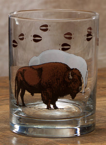 "Bison" 14 Oz. Western Water/Iced Tea Glasses - 4 Piece Set