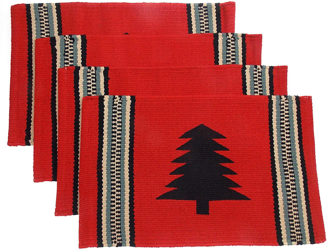 Pine Tree Placemats Red- Set of 4