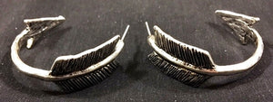 Western Curved Arrow Silver Earrings