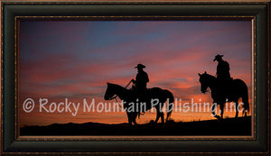 "Evening Silhouette" Western Framed Canvas Print
