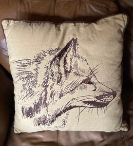 Embroidered Fox Accent Pillow Cover
