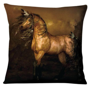 "Feathered Horse" Accent Pillow 18" x 18"