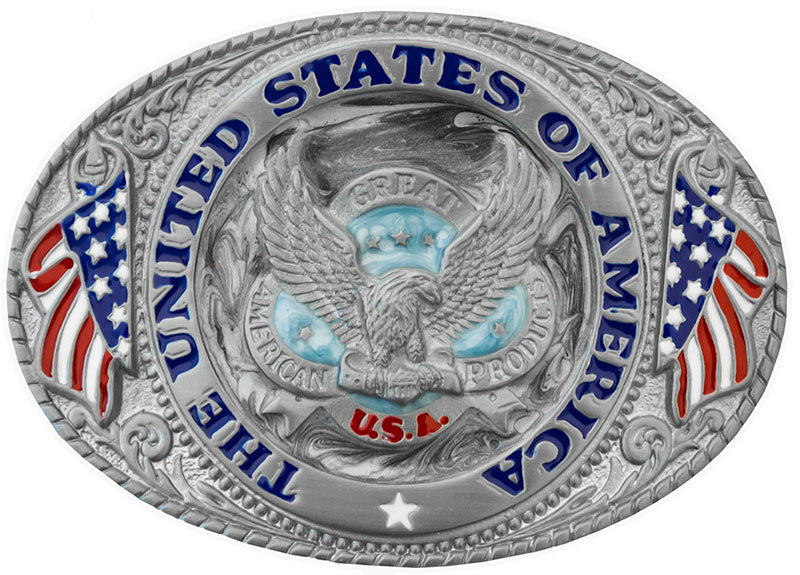 Boucle De Ceinture Eagle USA - Alliage De Zinc Finition Métal, 9x6,5 Cm, Pour Ceinture Standard 38 Mm