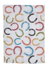 Load image into Gallery viewer, Colorful Horseshoes Flour Sack Kitchen Towel