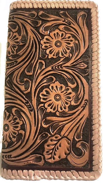 Tan Tooled Leather Rodeo Wallet
