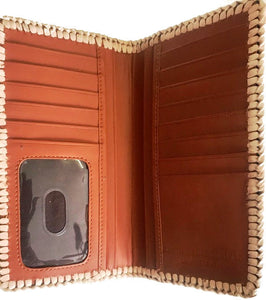 Tan Tooled Leather Rodeo Wallet