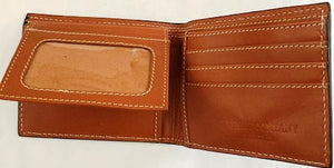 Western Tan Bi-Fold Wallet with Buckskin Lacing