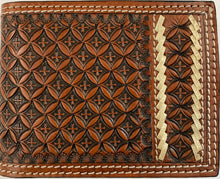 Load image into Gallery viewer, Western Tan Bi-Fold Wallet with Buckskin Lacing