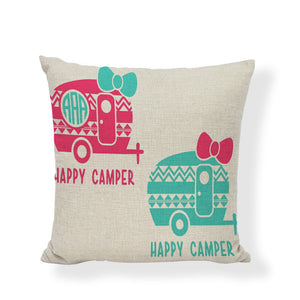 "Happy Camper" Accent Pillow 18" x 18"
