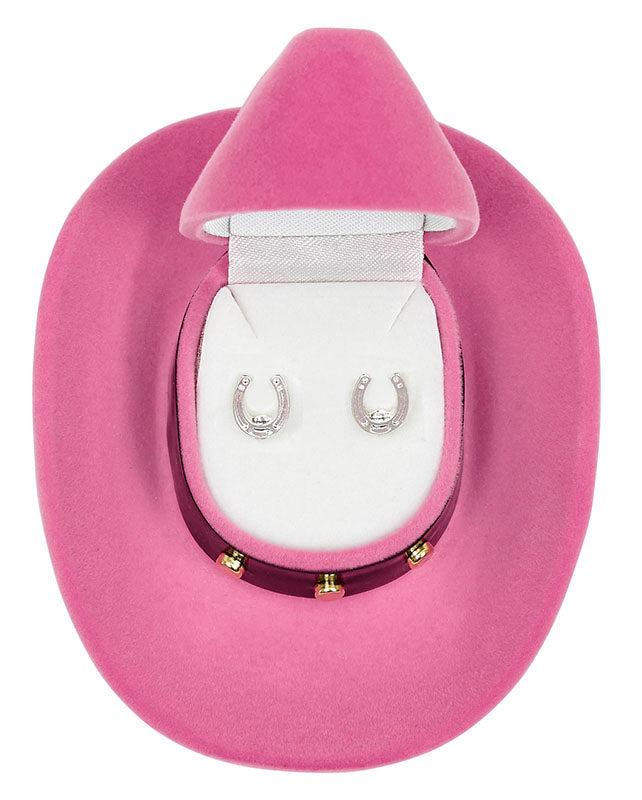 Horseshoe Earrings with Cowboy Hat Gift Box