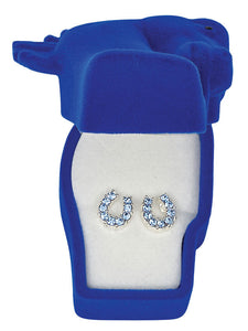 Rhinestone Horseshoe Earrings with Horse Head Gift Box (Choose Color)
