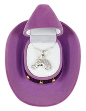 Load image into Gallery viewer, Horse Head Necklace with Cowboy Hat Gift Box