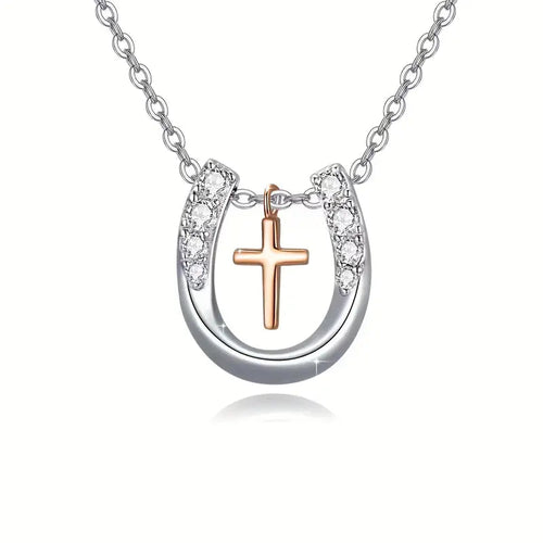 Horseshoe & Cross Western Necklace