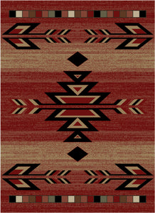 "Rio Grande Red" Southwestern Area Rug Collection - Available in 4 Sizes!