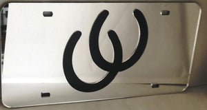 "Horseshoes" Mirrored License Plate - Light