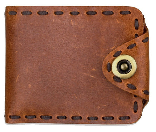 Genuine Distressed Leather Western Bi-Fold Wallet