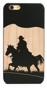 Western Cowboy on Wood Cell Phone Case for iPhone 6/7+