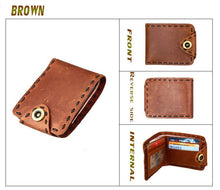 Load image into Gallery viewer, Genuine Distressed Leather Western Bi-Fold Wallet
