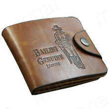Load image into Gallery viewer, Genuine Leather Western Bi-Fold Wallet