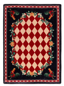 "High Country Rooster - Natural/Red" Southwestern Area Rugs - Choose from 6 Sizes!