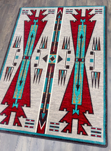 "Horse Thieves - Electric" Southwestern Area Rugs - Choose from 6 Sizes!
