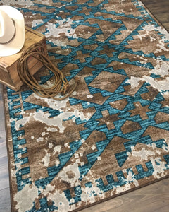 "Distressed Fresco" Western Area Rugs - Choose from 6 Sizes!