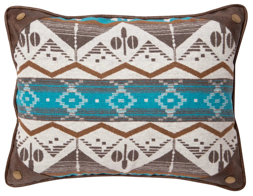 Turquoise Earth Stripe Southwestern Throw Pillow - 16