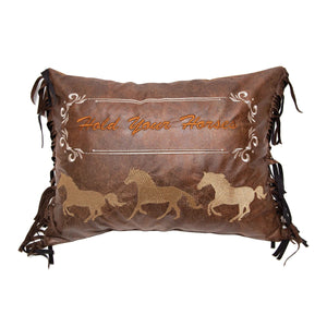 "Hold Your Horses" Western Throw Pillow