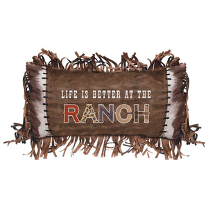 Life is Better at the Ranch Western Throw Pillow 14 "x 26"